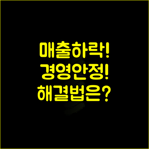매출 10% 감소 소상공인, 경영안정자금으로 위기 극복하기 #사업자금 #경영개선