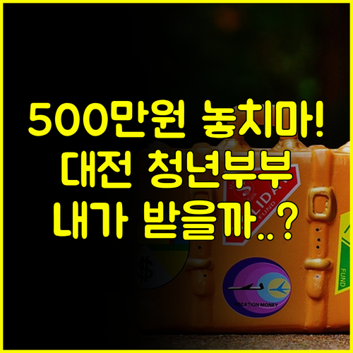 대전 청년부부 결혼지원금 500만원 받을 자격은? 2024 신청 전 자가 진단