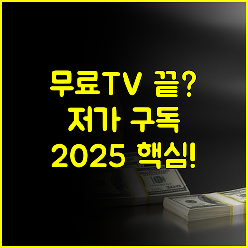 2025년 무료티비 다시보기 주소 대신 합법적 저가 구독 전략