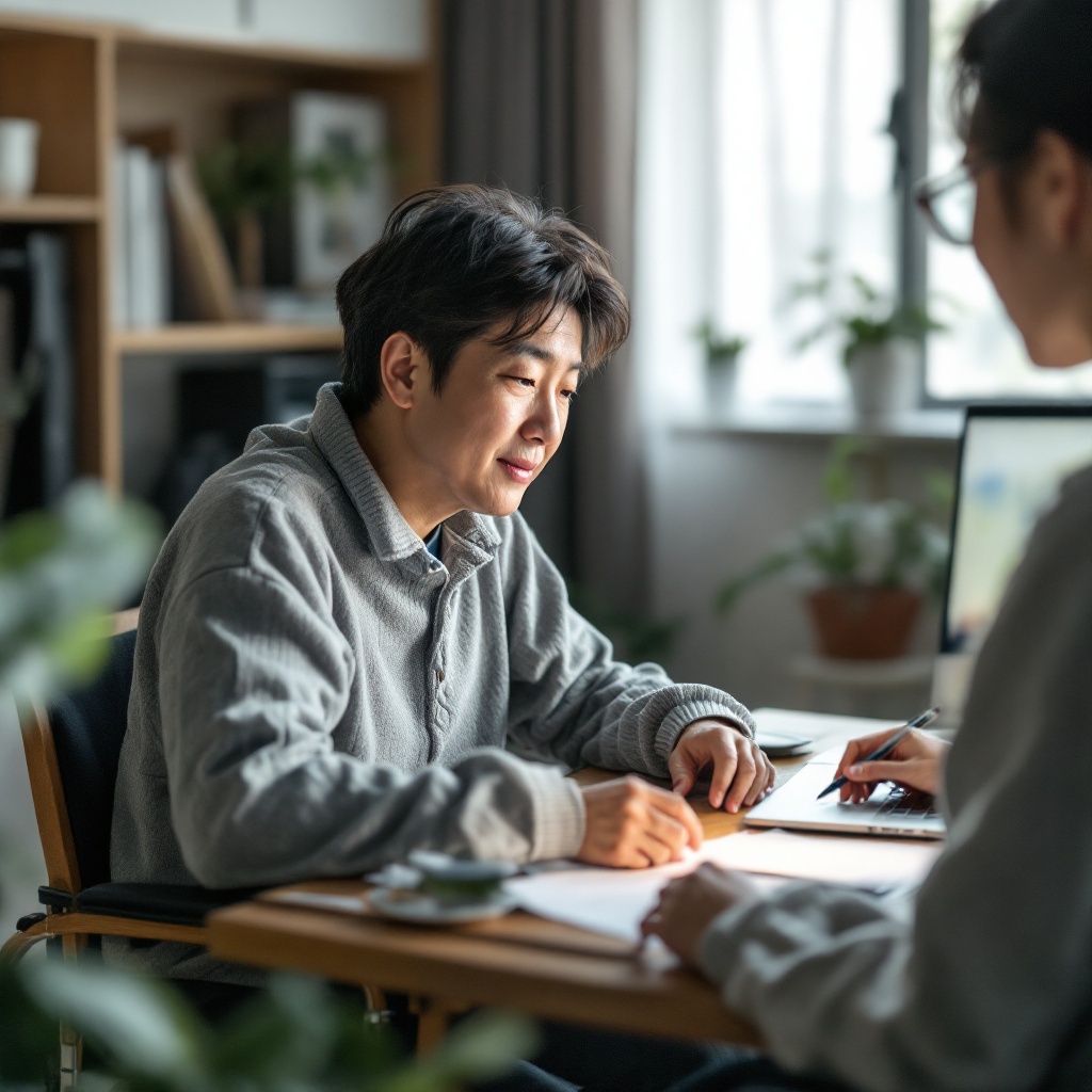 중증장애인 지원제도 총정리 가입 상담 장면